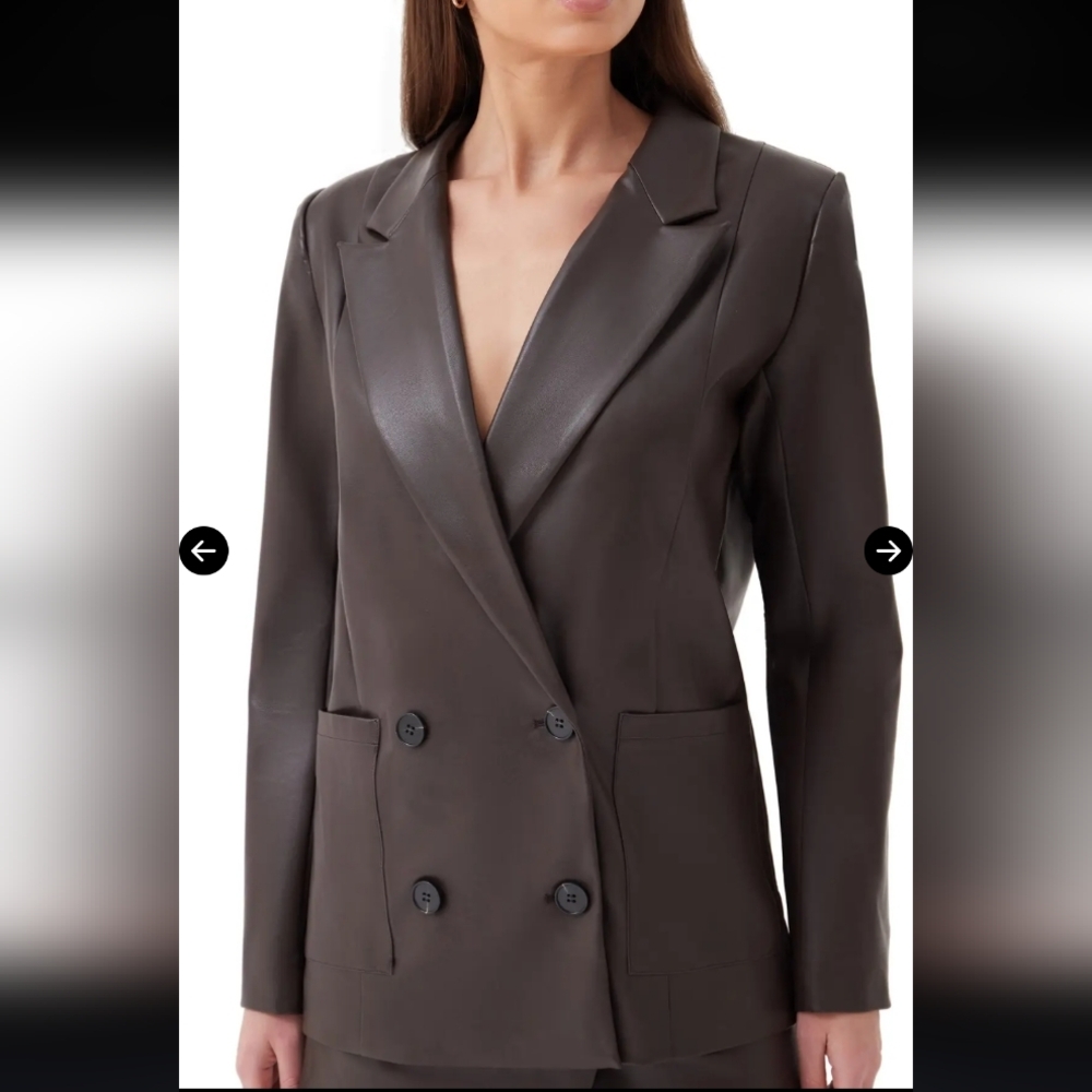 4th and Reckless Women Brown Faux Leather Jacket Size Large - Picture 3 of 10